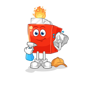 recommend clip art: lighter cleaner vector. cartoon character