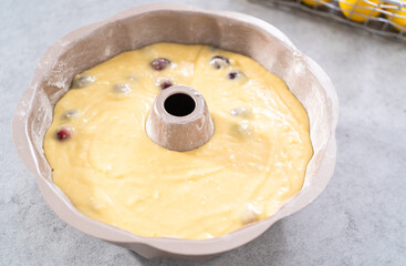 Lemon cranberry bundt cake