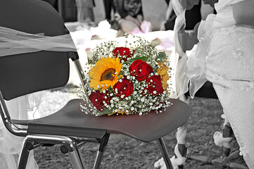 mazzo di fiori per la festa di matrimonio