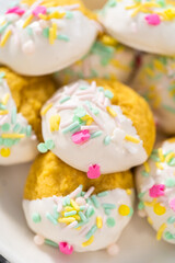Fototapeta na wymiar Easter Lemon Cookies with White Chocolate