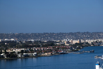 Fototapeta na wymiar Waterfront buildings in San Diego
