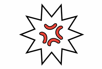 ギザギザフレーム　怒りマーク　ベクター