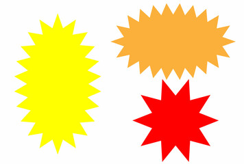 ギザギザフレーム　セット　カラフル　ベクター