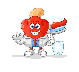 cashew fruit dentist illustration. character vector