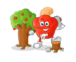 cashew fruit Carpenter illustration. character vector