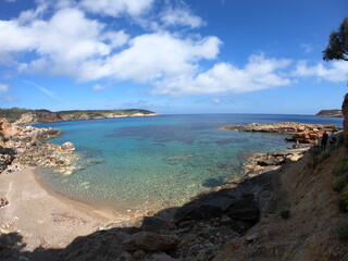 Fototapeta na wymiar Blue sea mar azul Ibiza