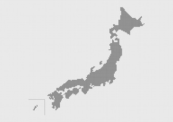 Obraz premium 日本地図のイラスト: グレーのモザイク模様