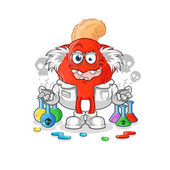 cashew fruit mad scientist illustration. character vector