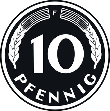 germany coin 10 pfennig vector design handmade