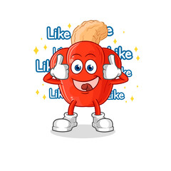 cashew fruit give lots of likes. cartoon vector