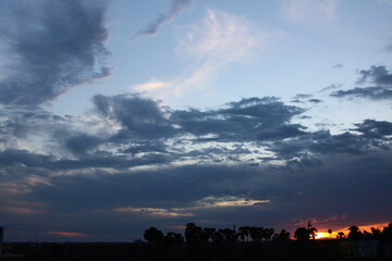 Fototapeta premium sunset over the city