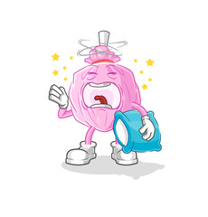 cute candy yawn character. cartoon mascot vector