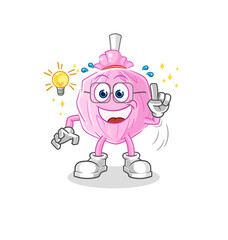 cute candy got an idea cartoon. mascot vector