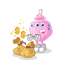 cute candy refuse money illustration. character vector