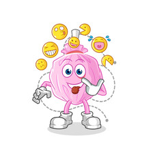 cute candy laugh and mock character. cartoon mascot vector
