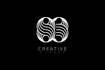 Number 83 Logo, modern and creative number 83 multi line style, usable for brand, anniversary and business logos, flat design logo template, vector illustration