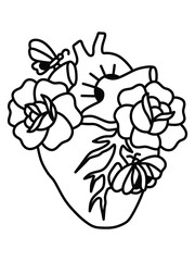 Floral anatomical heart. Vector illustration