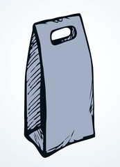 Rectangular carton packaging. Vector drawing