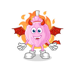 cute candy demon with wings character. cartoon mascot vector