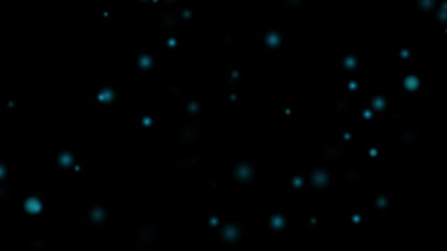 Blue Light Stars Going Up Loop Seamless Background. Shiny Glowing Star Flashing  Particles  on dark Background  Alpha Channel 4K Video 