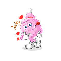 cute candy flirting illustration. character vector