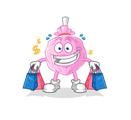 cute candy shoping mascot. cartoon vector