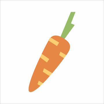 Orange carrot. Vector illustration isolated on white background.