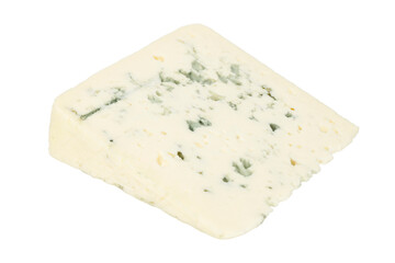 Blue blue cheese cut out on a white background.