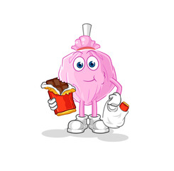 cute candy eat chocolate mascot. cartoon vector