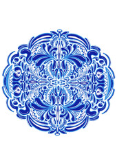 Flowers and swirls, elegant intricate foliage. Hand drawn traditional folk art.