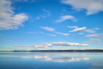 Blackie Spit Boundary Bay Surrey. A beautiful sky and reflection from Blackie Spit by in Crescent Beach, Surrey, BC.

