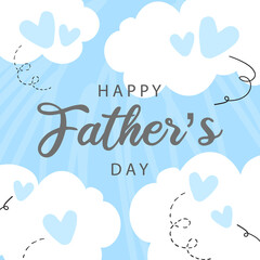 Happy Fathers Day greeting. Vector background with doodle giftbox, bow tie and glasses.