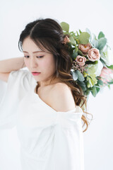 ウェディングドレスを着た花嫁