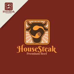 simple cow logo for culinary logo or icon