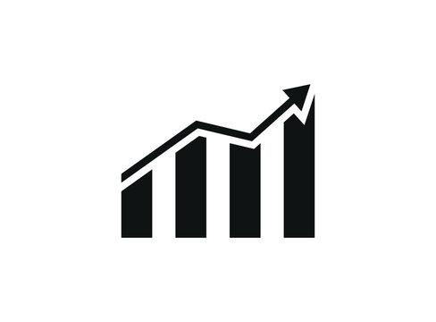 Graphic icon vector. Simple growth sign