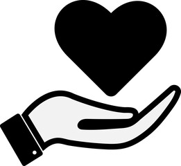 Heart in hand. Vector icon.
design
