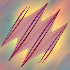 Digital art background. Abstract illustration of a flying object over colorful background.