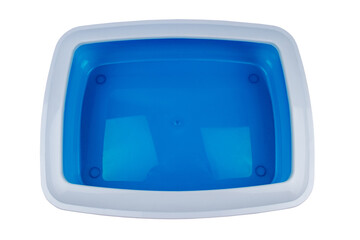 Empty cat's litter box isolated on white background