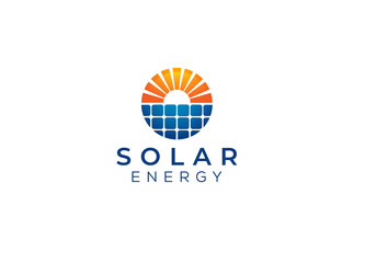 renewable solar energy logo concept