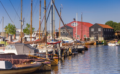 Fototapeta na wymiar Boats in the harbor of Elburg, Netherlands