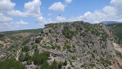 Aerial view over the Mentese, Mugla Turkey