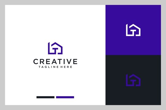 letter T and home logo design