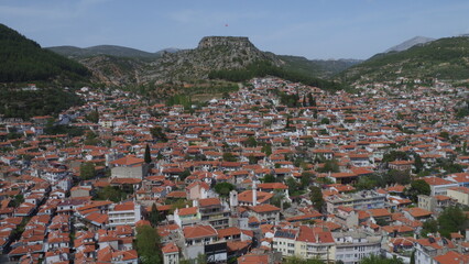 Aerial view over the Mentese, Mugla Turkey