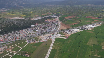 Aerial view over the Mentese, Mugla Turkey