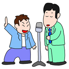 漫才をする男性たち