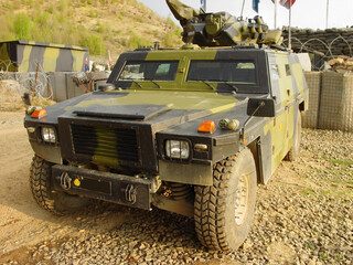 A parked military jeep - This is the real thing from KFOR, Kosovo 1999. This image is part of our...