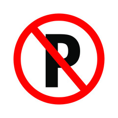 traffic parking ban sign. no parking. illustration vector of parking ban sign. EPS10