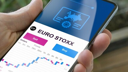 Invest in euro stoxx ETF, an investor buys or sell an EURO STOXX etf fund.