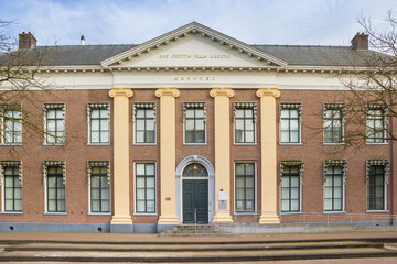 Fototapeta na wymiar Front of the historic courthouse in Assen, Netherlands