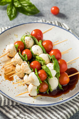 Homemade Fresh Caprese Skewer Appetizer